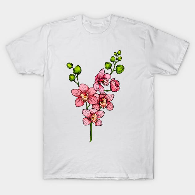 orchid flowers branch T-Shirt by  ESHA-Studio